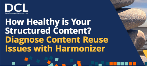 Title slide of webinar, "How Healthy is Your Structured Content" with photo of stacked rocks